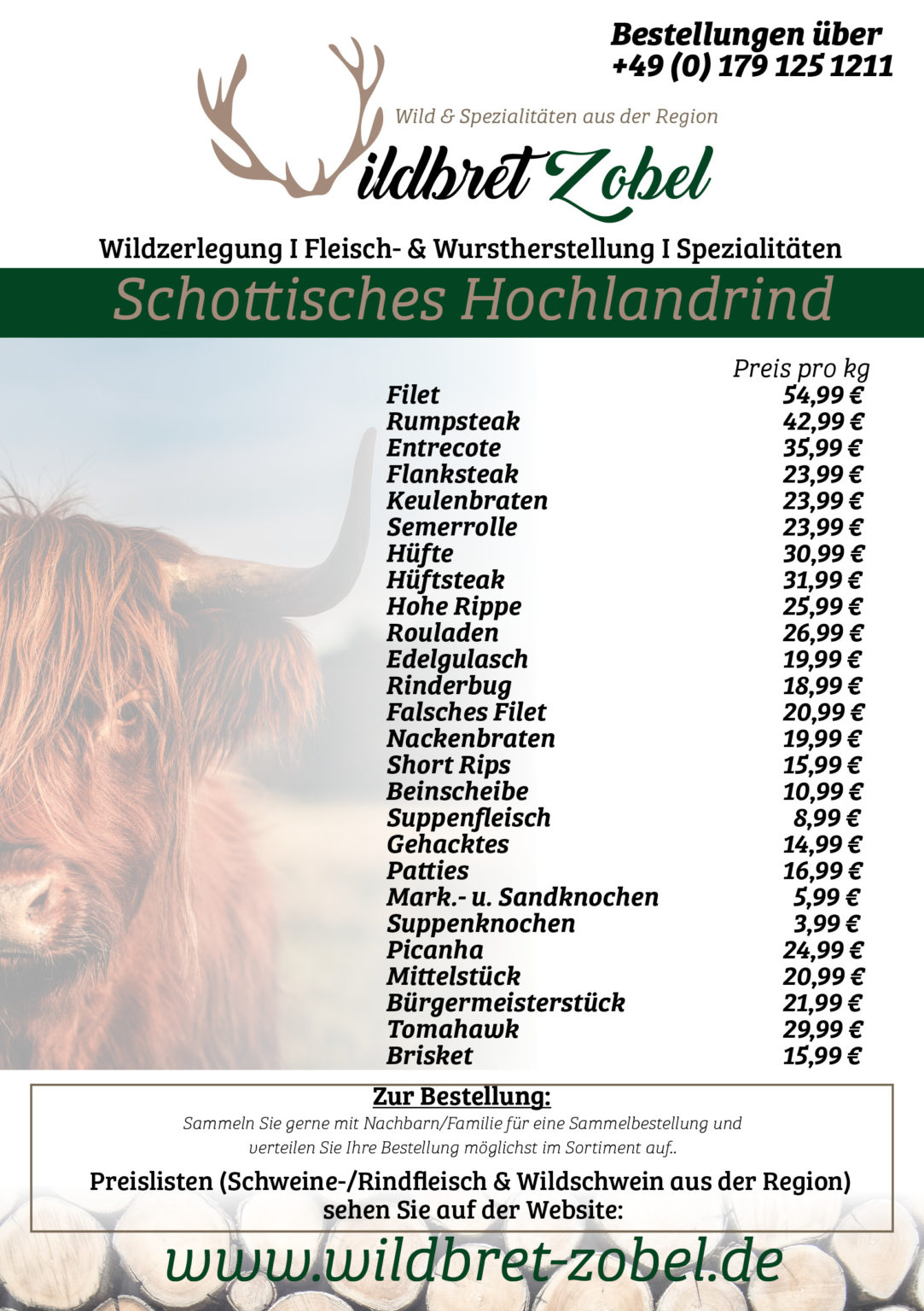Wild kaufen – Wildbret Zobel -Wild & Spezialitäten aus der Region